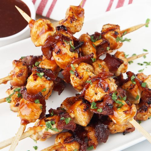 Chipotle chicken and bacon skewers