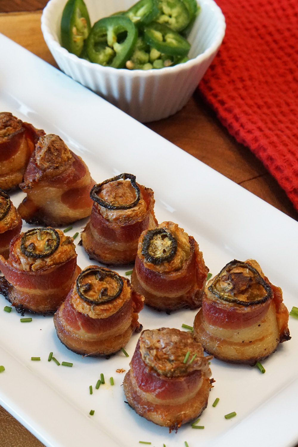 Smoked Pig Shots (Bacon Wrapped Sausage) - Legends of the Grill